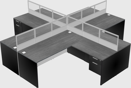 Shared l-shaped cubicles
