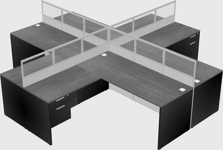 Shared l-shaped cubicles