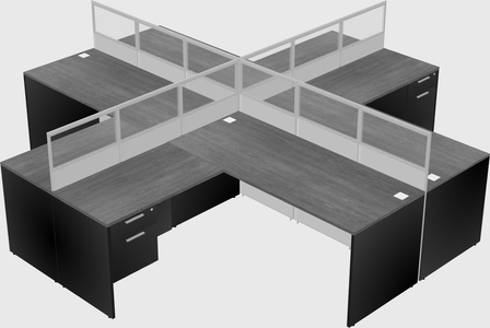 Shared l-shaped cubicles