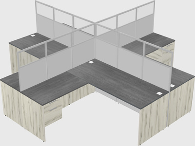 Shared l-shaped cubicles