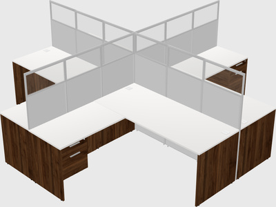 Shared l-shaped cubicles