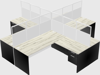 Shared l-shaped cubicles