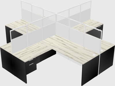 Shared l-shaped cubicles