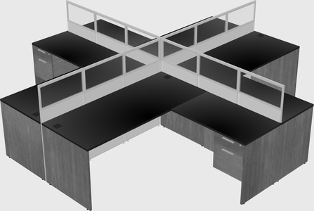 Shared l-shaped cubicles