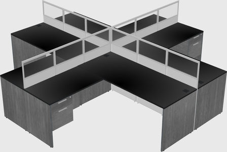Shared l-shaped cubicles