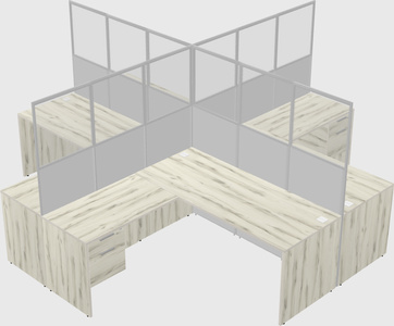 Shared l-shaped cubicles