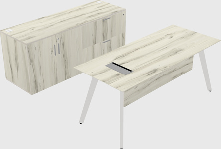 Parallel desk with credenza