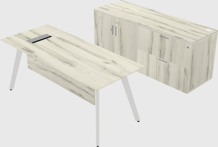 Parallel desk with credenza