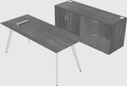 Parallel desk with credenza