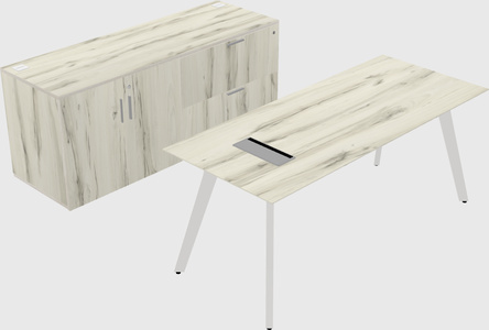 Parallel desk with credenza