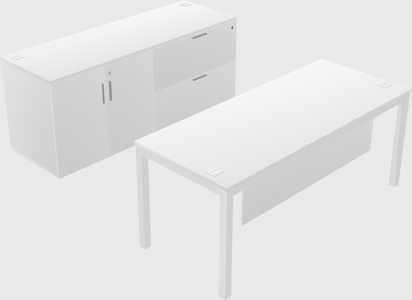 Parallel desk with credenza
