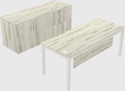 Parallel desk with credenza