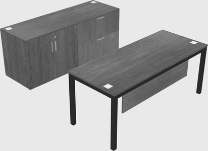 Parallel desk with credenza
