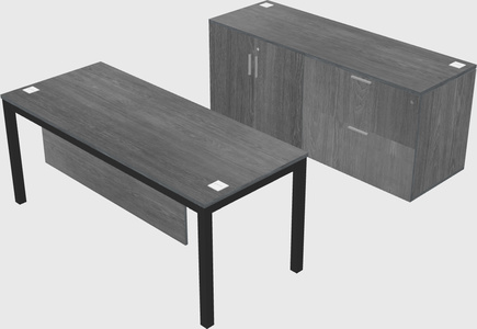 Parallel desk with credenza