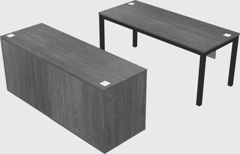 Parallel desk with credenza