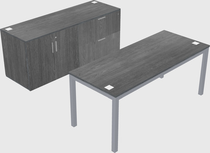 Parallel desk with credenza
