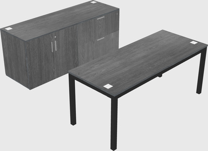Parallel desk with credenza