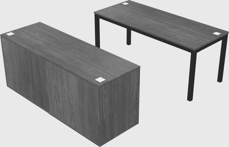 Parallel desk with credenza