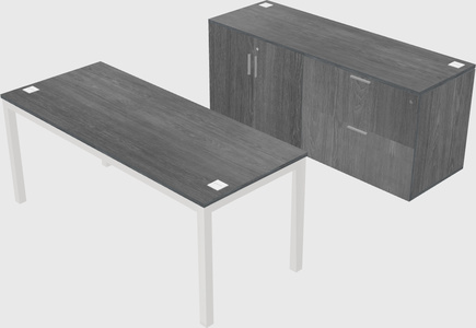 Parallel desk with credenza
