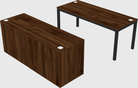 Parallel desk with credenza
