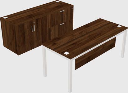 Parallel desk with credenza