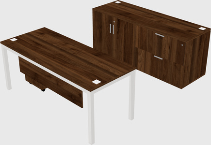 Parallel desk with credenza