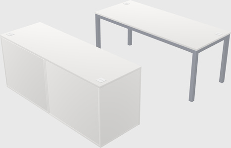 Parallel desk with credenza