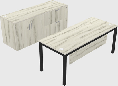 Parallel desk with credenza