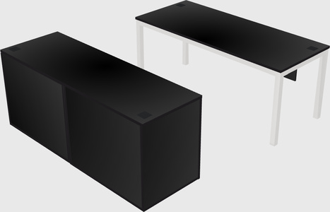 Parallel desk with credenza