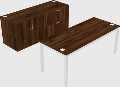 Parallel desk with credenza