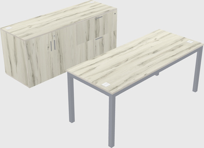 Parallel desk with credenza