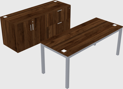 Parallel desk with credenza