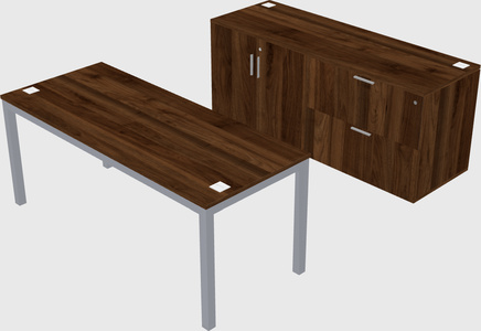 Parallel desk with credenza