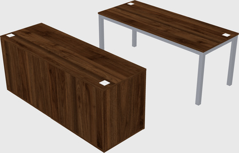 Parallel desk with credenza