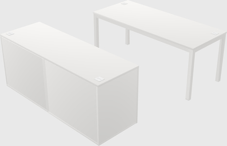 Parallel desk with credenza