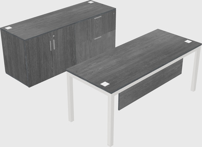 Parallel desk with credenza