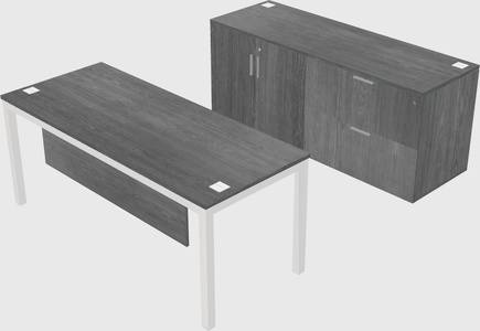 Parallel desk with credenza