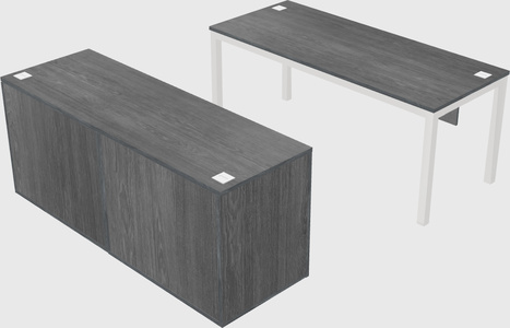 Parallel desk with credenza