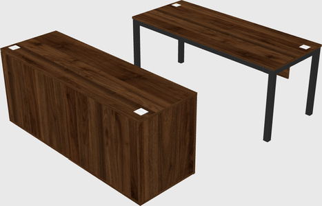 Parallel desk with credenza