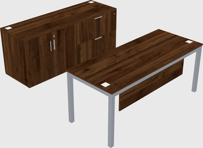 Parallel desk with credenza