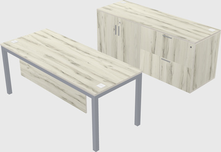 Parallel desk with credenza