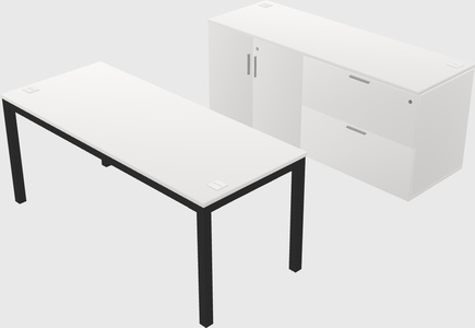 Parallel desk with credenza
