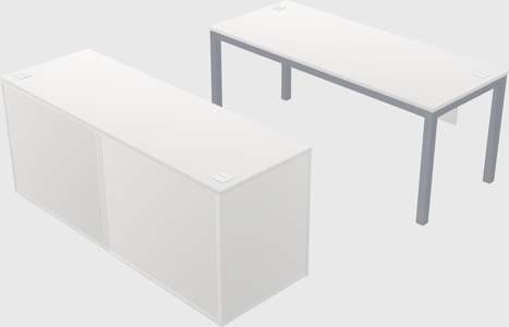 Parallel desk with credenza