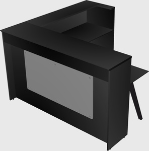 L-shaped reception desk