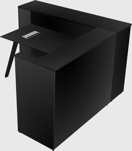 L-shaped reception desk