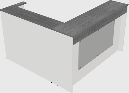 L-shaped reception desk