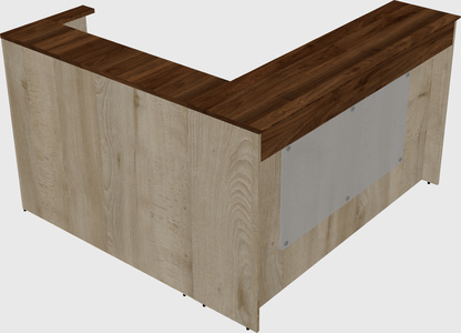L-shaped reception desk