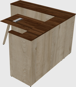 L-shaped reception desk