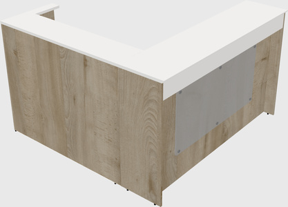 L-shaped reception desk