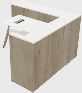 L-shaped reception desk